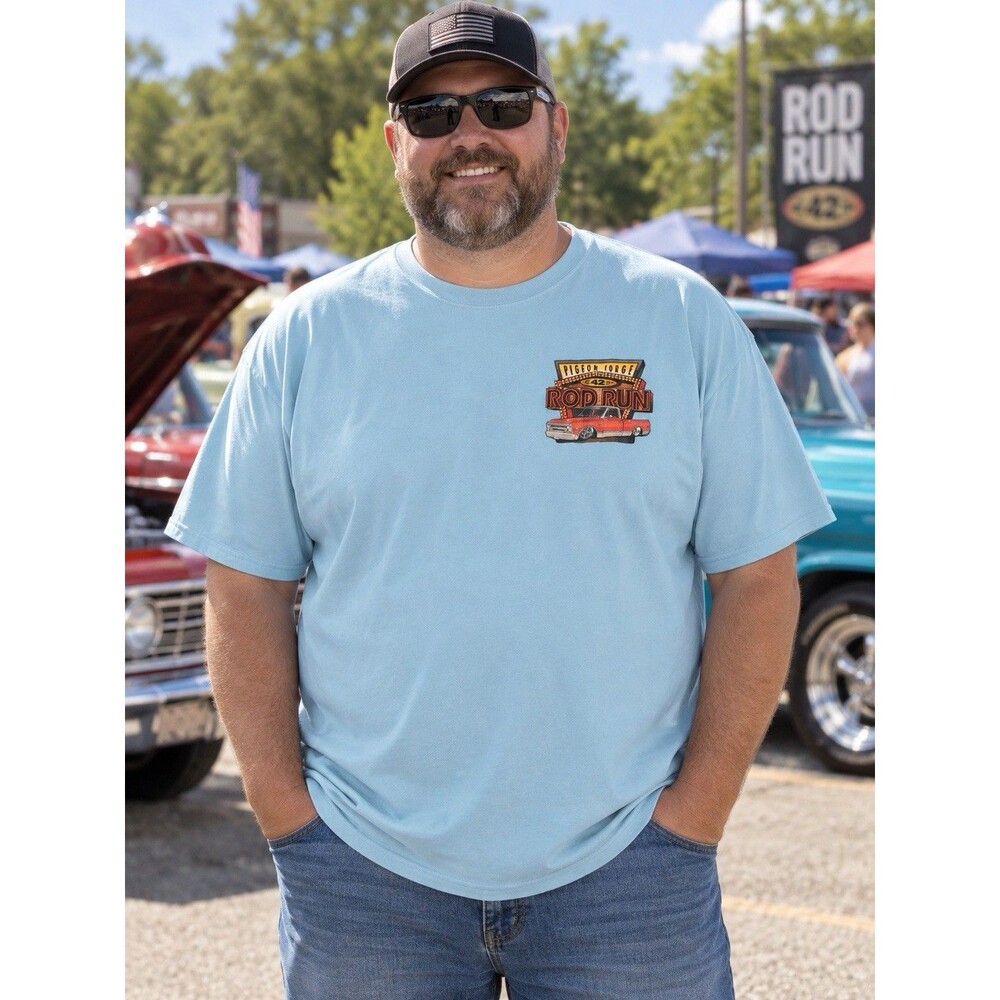 Pigeon Forge Rod Run 42 T Shirt Men’s 2X Blue Classic Cars Tennessee Graphic